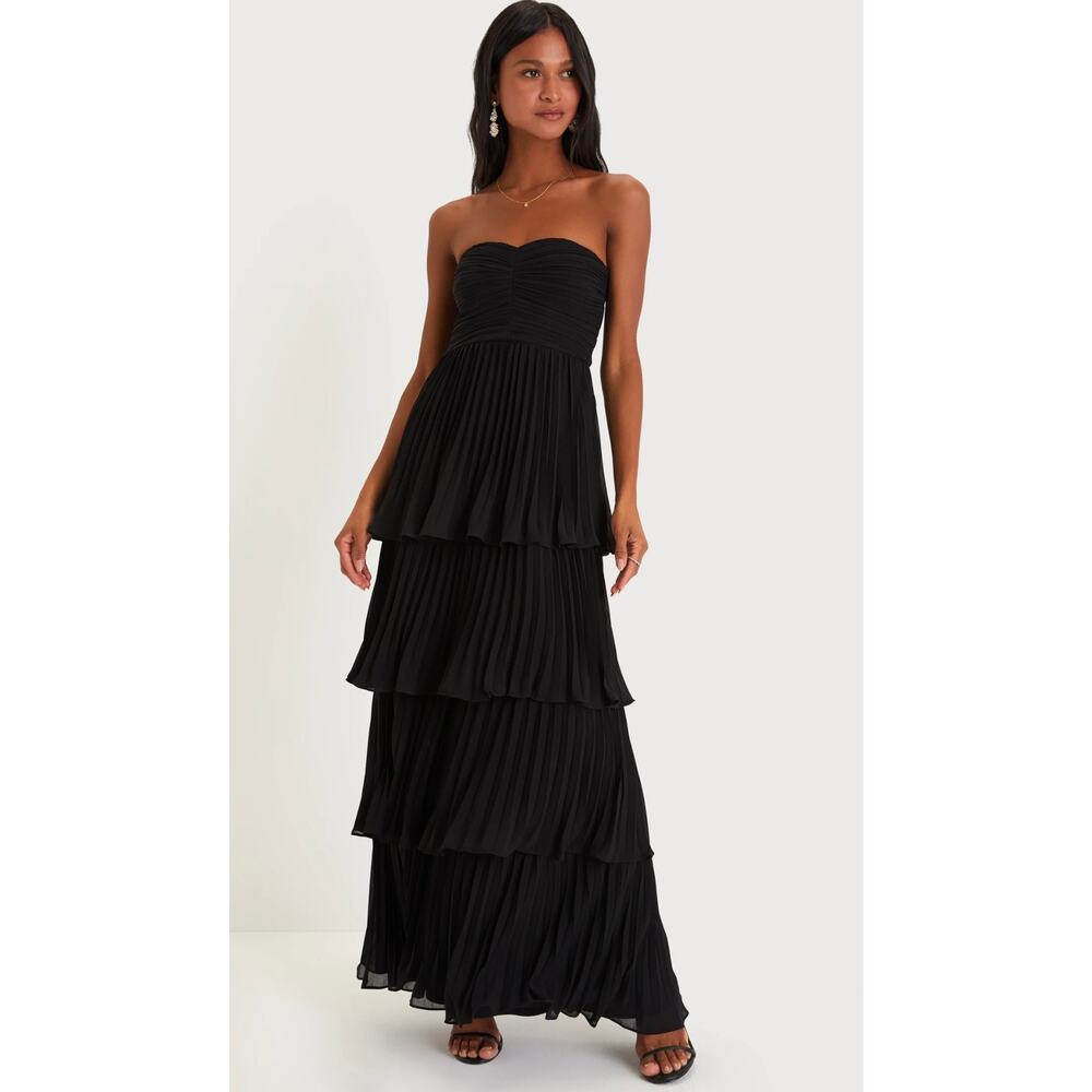 Lulu's Black Strapless Maxi Dress